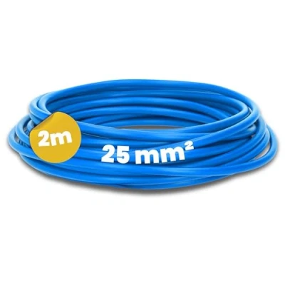 Imagen de Kalitec 2 metros H07V K 25 mm² azul cable flexible I de mm2 cableado hostil un solo para armario eléctrico
