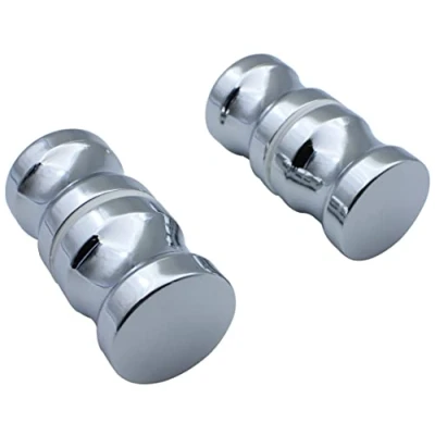 Imagen de KEABATH Tirador de puerta ducha, 2 pares pomos redondos cristal cromado para puerta, piezas repuesto cabina pantalla baño ducha