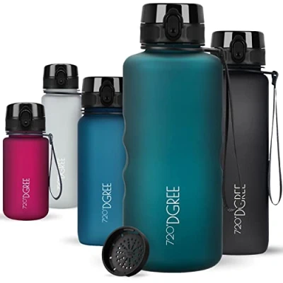 Imagen de 720DGREE Botella Agua 2 Litros “uberBottle“ Tamiz Fruta, softTouch Sin BPA, Prueba de Fuga, Reutilizable, Antigoteo XXL Cantimplora, Water Bottle ideal para Fitness, Gimnasio, Deporte, Outdoor