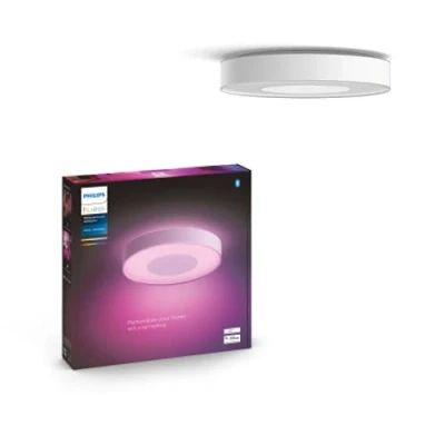 Imagen de Philips Hue Lámpara de techo LED inteligente Infuse 52W 3450 lúmens, Luz Blanca y Colores, Compatible con Alexa Google Home, Color Blanco, diámetro 42,5cm
