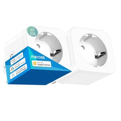 Imagen de Meross Enchufe Inteligente para Apple HomeKit con Medición de Consumo, 16A Control Remoto y Temporizador, WiFi Compatible Alexa, Google Home SmartThings, 2 PCS