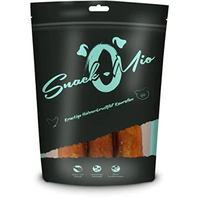 Imagen de SnackOMio Snack Premium para Perros rollito masticable crujiente de Filete pechuga Pollo, sin Cereales, 1 Pack (1 x 150g)