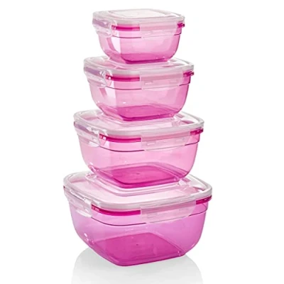 Imagen de Grizzly Contenedores de Almacenamiento Alimentos con Tapas Quadrado Juego 4 Hermético antifugas sin BPA