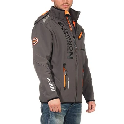 Imagen de Geographical Norway Chaqueta softshell de los hombres en el exterior Rainman Turbo Dry capucha Gris oscuro, S