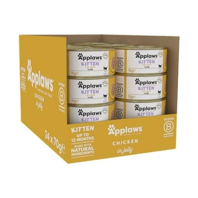 Imagen de Applaws 1001NE A Natural kitten food alimento húmedo de pollo para gatos en lata caldo 70 g (paquete 24) (el embalaje puede variar)