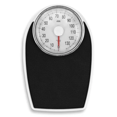 Imagen de ADE báscula mecánica de baño aspecto retro superficie pesaje antideslizante personal analógica dial grande y fácil leer sin pilas hasta 136 kg negra