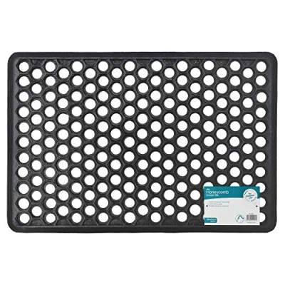 Imagen de JVL Felpudo de Caucho para Exterior, 40 x 60 cm, Color Negro