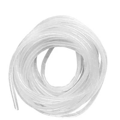 Imagen de GTIWUNG 25mx4mm Organizador de Cables en Espiral, Tubo Flexible Espiral Evuelto para PC TV DVD Cable Antena estéreo agrupar Cable, Blanco