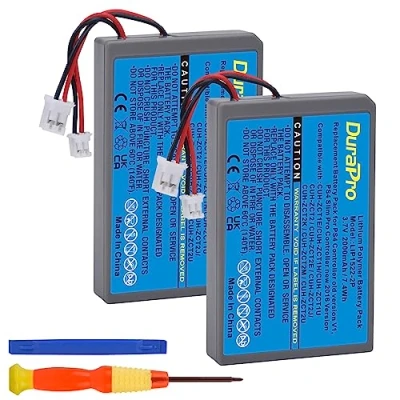 Imagen de DuraPro 2 x 2000 mAh Batería LIP1522 compatible con Sony Playstation 4 PS4 V1 V2 Dualshock CUH ZCT1E ZCT1H ZCT1U ZCT2 o ZCT2U