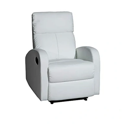 Imagen de MOMMA HOME Sillón Relax reclinable Med Modelo TAVIRA Color Blanco Material Ecopiel/Metal Medidas 71 x 93 101 cm
