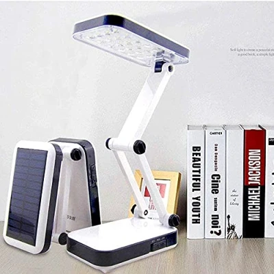 Imagen de lámpara de escritorio LED, Solar Luz lectura cabecera con 24LED recargable LED plegable ojos mesa para leer trabajar estudiar
