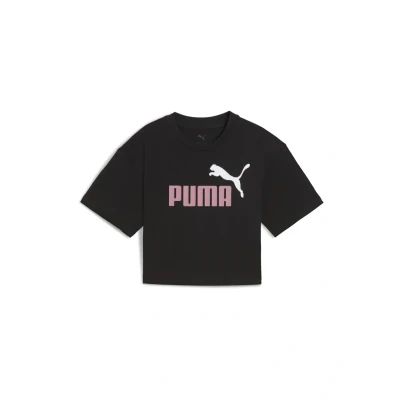 Imagen de Puma LOGO Short Camiseta estampada para niños, Talla: 5 6a (6), Black poised pink