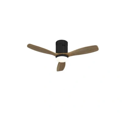 Imagen de Schuller Valencia Ventilador de techo LED Siroco Mini, CC, silencioso, negro/nogal