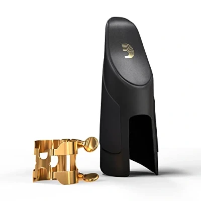 Imagen de Rico Gold Plated H Ligature and Cap for Tenor Sax with Metal Link Mouthpiece