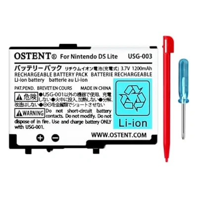 Imagen de Ostent 3.7V 1200mAh Recargable Li Ion Polímero Batería Kit de Herramientas Bolígrafo para Nintendo DSL NDS Lite