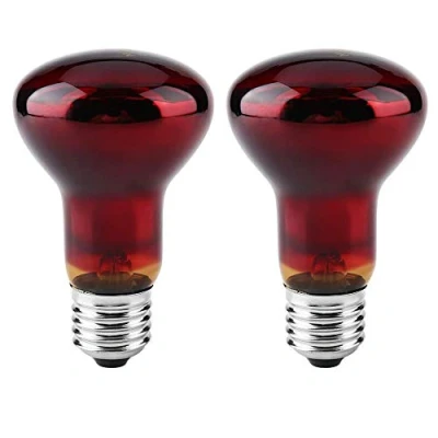 Imagen de POFET 2 Bombillas de Calentamiento para Reptiles, lámpara Calor infrarrojo Duradera, Bombilla Mascotas roja, Reptiles y Anfibios Lagarto Tortuga 220 240 V (100W)