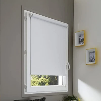 Imagen de MADECOSTORE Estor Enrollable sin taladrar, 56 x 170 cm, Color Blanco