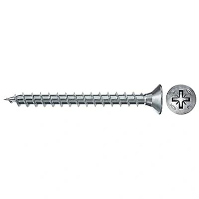 Imagen de fischer Tornillos Power Fast II FPF CZF (3,5x16 mm) en caja de 200 uds, para carpintería madera, con cabeza avellanada, fijación metálica, engarce PZ y acabado zincado, fácil aplicación