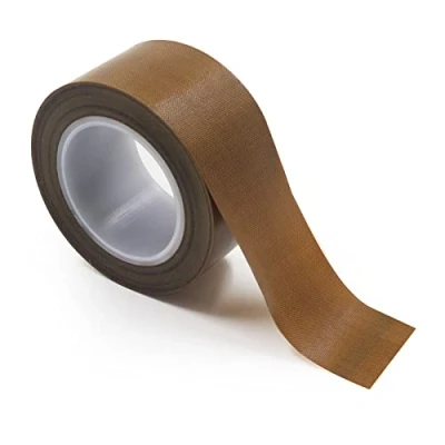 Imagen de cinta de teflón fibra vidrio recubierta PTFE alta temperatura, tela aislamiento Tiras adhesivas 0,18 mm grosor (3 cm x 10 m)