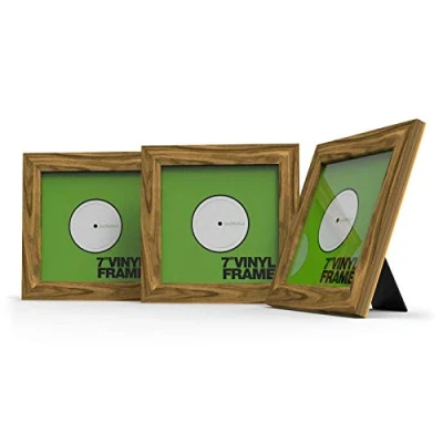 Imagen de Glorious Vinyl Frame Set 7&quot; Rosewood 3 marcos de cubierta vinilo para discos 7&#039;&#039;, muestra tus favoritos con estilo