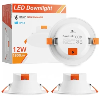 Imagen de ENUOTEK Lamparas Focos de LED Empotrables Techos Downlight 12W IP44 para Cocina Baño Luz 3000K 4000K 6000K Ajustable Diámetro Agujero 110 135MM No Regulable Lot 3