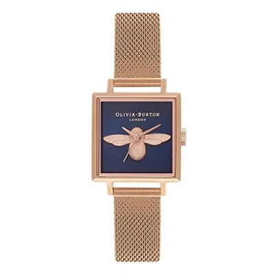 Imagen de Olivia Burton Reloj Analógico de Cuarzo para mujer con correa malla acero inoxidable color oro rosado OB16AM96