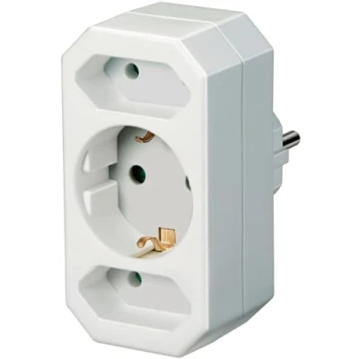 Imagen de Brennenstuhl enchufe múltiple para la toma de corriente (enchufe adaptador triple por 2 tomas Euro y 1 tierra) blanco