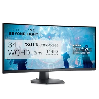 Imagen de Dell S3422DWG 34&quot; WQHD (3440x1440) 21:9 1800R Monitor Gaming Curvo, 144Hz, VA, 1ms MPRT, AMD FreeSync Premium Pro, HDR 400, DisplayPort, 2x HDMI, 5x USB, Negro