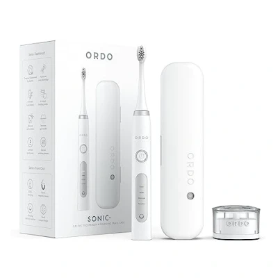 Imagen de Ordo Sonic+ Cepillo de dientes eléctrico con funda, cepillos eléctricos para adultos, estuche viaje carga, 4 modos cepillado, batería recargable rápida, pulido silicona,