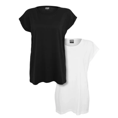 Imagen de Urban Classics Extended Shoulder 2PACK Camiseta básica, Mujer, Talla: XXL, Black/white