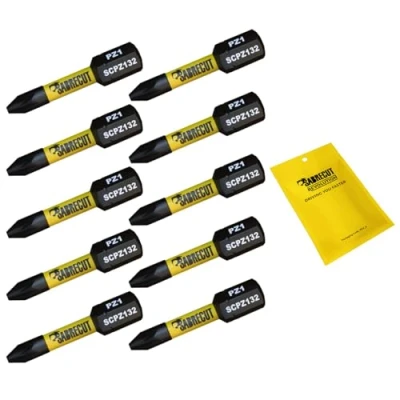 Imagen de 10 x SabreCut SCPZ132_10 Juego de puntas destornillador impacto magnético PZ1 32 mm Pozi Pozidriv Heavy Duty Compatible con Dewalt Milwaukee Bosch Makita y más