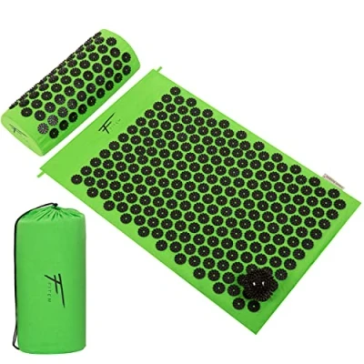 Imagen de Kit de acupresión Fitem Esterilla Cojín Bolsa Bola Masaje Alivia dolores espalda y Cuello Ciática Relajación muscular