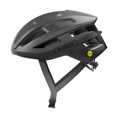 Imagen de ABUS casco de ciclismo carretera PowerDome MIPS ligero con sistema ventilación inteligente y protección contra impactos Made in Italy para hombres mujeres negro, M