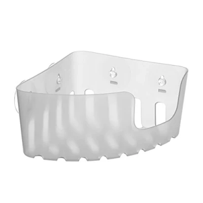 Imagen de Tatay 4520302, Cesta rinconera organizadora de ducha con ventosas, capacidad para 2 kg, Plástico Polipropileno, Color glacé, 20.5x20.5x11 cm