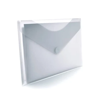 Imagen de Pack 10 Ud. Carpeta Sobre Cierre de Velcro Tamaño A4+/Folio REF 90161 Cristal Colores Classic translucidos con acabado Soft Touch by Office Box. (Cristal)