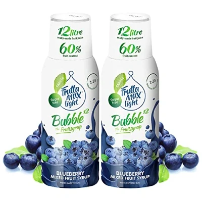 Imagen de 2 paquetes Light Bajo en carbohidratos Jarabe de fitness FruttaMax Azúcar Cero con Stevia 50 60% Contenido Fruta (2x500ml) (2 x Arándano Light)