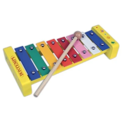 Imagen de Bontempi RainbowChimes: Xilófono con 8 Notas metálicas de Colores para melodías Brillantes, 240x110x45 mm