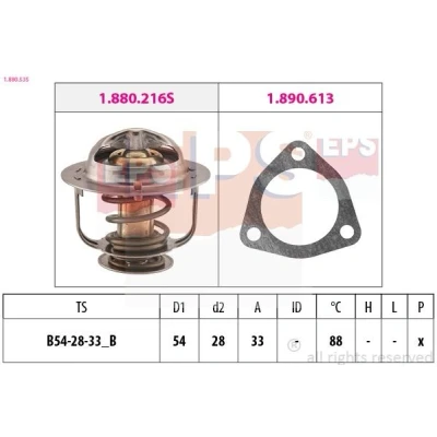 Imagen de EPS 1.880.535 Termostato, refrigerante 88 54 Made in Italy OE Equivalent con junta NISSAN: TERRANO 2, Patrol GR 5 SUV, FORD: Maverick SUV