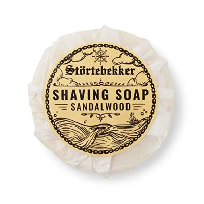 Imagen de Störtebekker® Jabón de afeitar premium (Sándalo) hecho a mano para una abundante espuma Perfecto afeitado con navaja y maquinilla vegano (70g (1 pc.))