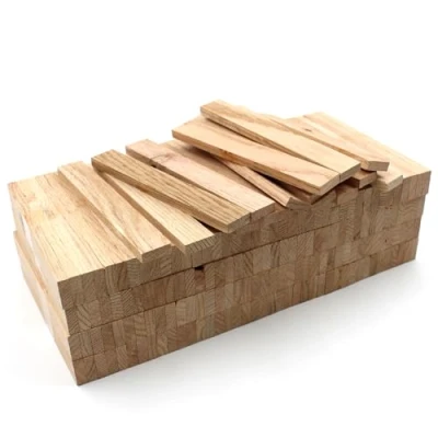 Imagen de 80x Listones de madera roble rojo 22x8x160 mm, bloques sueltos para manualidades, palitos artesanía (roble mm)