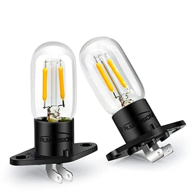 Imagen de Ruiandsion Microondas Bombilla Z187 Base 240V 2A 25W LED Lámpara para Universal Pera Horno Lámpara, Amarillo (Pack de 2)