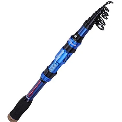 Imagen de Sougayilang caña de pescar telescópica: 24 toneladas fibra carbono, soporte carrete mecanizado CNC, mango EVA, viaje para pesca trucha azul 2,7 m
