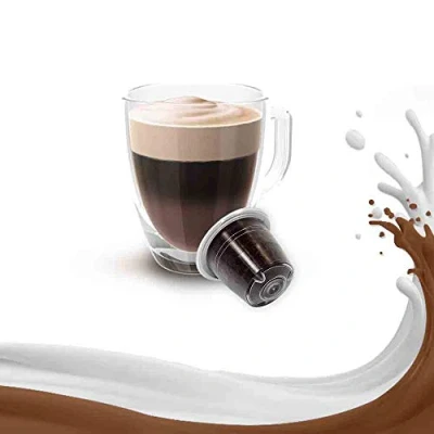 Imagen de KICKKICK 50 Cápsulas Compatibles Nespresso Mocaccino MADE IN ITALY Bebida Caliente con Sabor a Café, Leche y Chocolate Cafetera