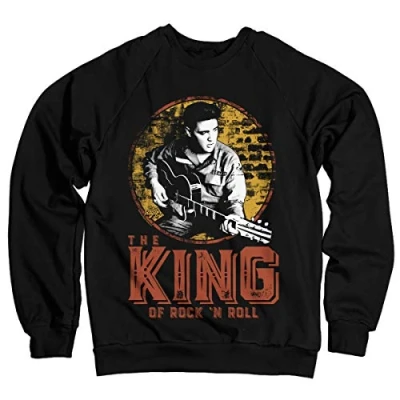 Imagen de ELVIS PRESLEY Oficialmente Licenciado The King of Rock &#039;n Roll Sudaderas (Negro) Medium