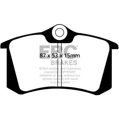 Imagen de EBC Brakes DP4680R Juego de pastillas freno Eje trasero SEAT: Leon I Hatchback, III ST, VOLKSWAGEN: GOLF 5, 4, 6