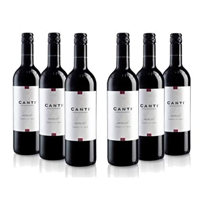 Imagen de Canti Merlot Italiano, Vino Tinto Seco 11,5%, Sabor Equilibrado, Gusto Afrutado, Redondo, 6x750 ml