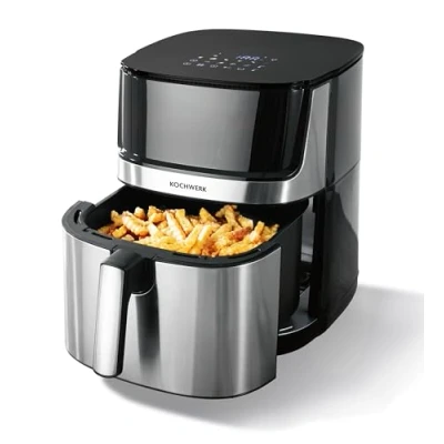 Imagen de Rachs KOCHWERK Freidora de aire caliente 7.5L Airfryer digital Con pantalla táctil y función temporizador 10 programas Freír alimentos sin aceite revestimiento antiadherente 2200W