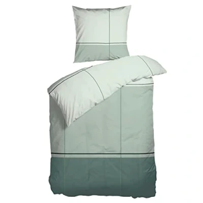 Imagen de Arctic Juego de ropa cama 135 x 200 cm franela/franela, funda nórdica 100 % algodón con certificado Öko Tex Standard 100, 2 piezas, incluye almohada 80 cm,