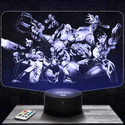 Imagen de lámpara Overwatch decoración Cuarto para niños. 3D Overwatch, objeto de videojuegos jugadores, Idea regalo, noche la oficina. regalo original TOP