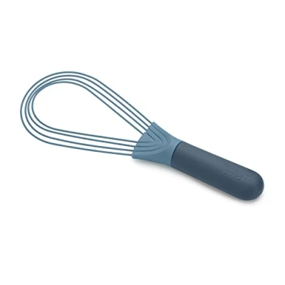 Imagen de Joseph Twist Whisk Batidor 2 en 1, Plano y de Globo, Apto para Sartenes Antiadherentes, Silicona, Azul